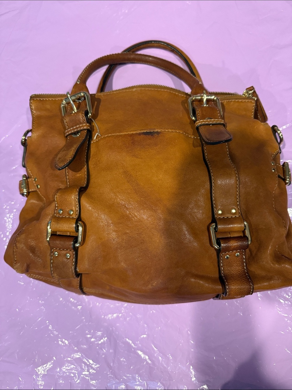 Michael Kors Cognac Leather Satchel